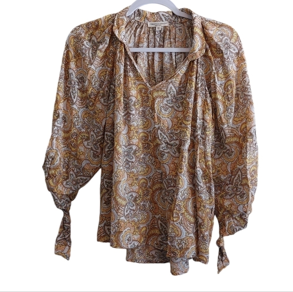 Christian Siriano Yellow Paisley Print- size XS